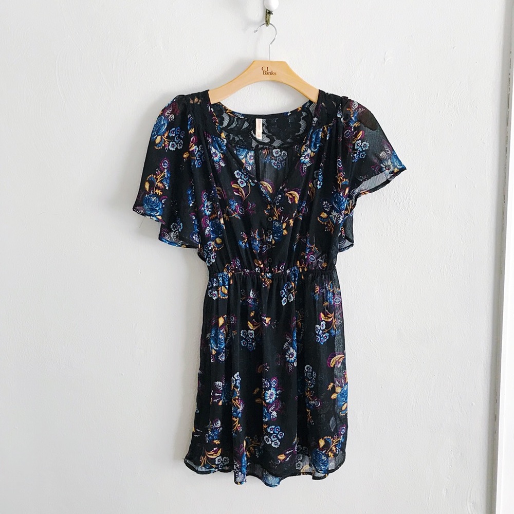 Blue and Purple Floral Dress